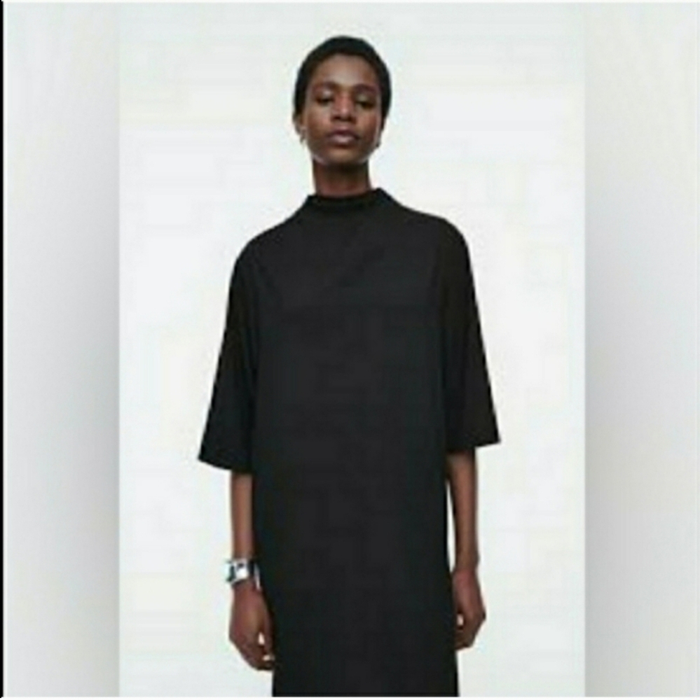 COS Black High-Neck Shift Dress